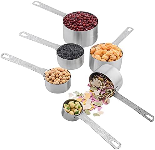 Measuring Cups and Spoons Set 14, 18/8 Stainless Steel Measuring Cups and Spoons Set for Baking & Kitchen, Metric & US Measure 6 Cups & 7 Spoons with Leveler - Image 5