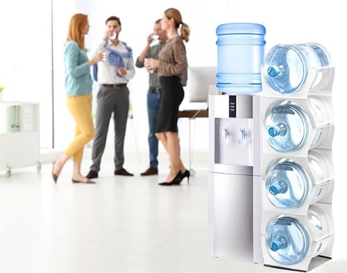 Bariboo Stackable Water Bottle Storage Rack Best Water Jugs 5 Gallon Organizer. Jug Holder for Kitchen, Cabinet and Office Organizing. Reinforced Polypropylene (White, 4 No Shelf) - Image 3