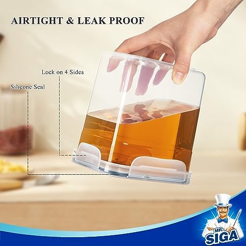 MR.SIGA 16 Pack Airtight Food Storage Container Set for Pantry Organization | Stackable, BPA Free plastic storage containers for pantry, great for snacks, spaghetti, includes 24 reusable sticker labels - Image 3