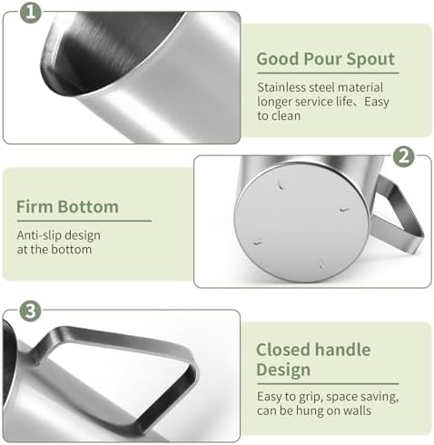 Stainless Steel Measuring Cups 2-Pack, Unbreakable Metal Measuring Cup Set with Easy-Read OZ/ML Marks & Secure Grip Handle, Ideal for Kitchen, Baking, Bar, Party & Pet Food (16 oz+16 oz) - Image 3