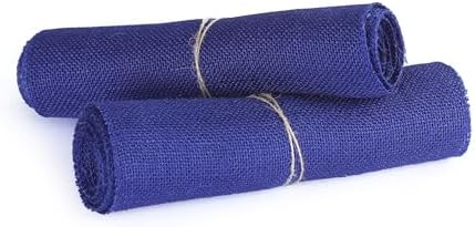 MDS® Pack of 10 Natural Burlap Table Runner, 12 x 72 Inch, Jute Rustic Farmhouse Boho Table Decor for Wedding Reception, Dining Table, Bridal Shower, Baby Shower & Party Decorations - Royal Blue - Image 5