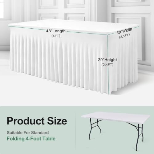 BDDC One-Piece Spandex Table Cloth Skirt for 4FT Rectangle Tables - Image 3