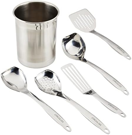 Circulon Tools and Gadgets Stainless Steel Kitchen/Cooking/Utensils with Crock Set, 6 Piece by Circulon