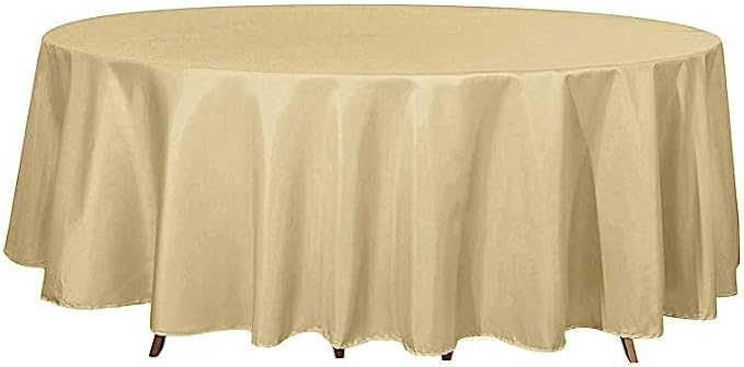 Balsa Circle 6 pcs 108 inch Champagne Round Polyester Tablecloths Fabric Table Cover Linens for Wedding Party Banquet Reception Events Kitchen Dining by BalsaCircle