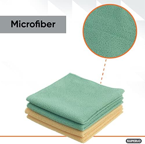 Superio Microfiber Cleaning Cloths, Pack of 4 (2 Yellow & 2 Green), Absorbent Lint-Free Towels for Cars, Kitchen, Bathroom & Household Cleaning, 16 Inch All-Purpose Microfiber Rags - Image 3