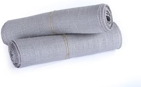 MDS® Pack of 20 Natural Burlap Table Runner, 12 x 72 Inch, Jute Rustic Farmhouse Boho Table Decor for Wedding Reception, Dining Table, Bridal Shower, Baby Shower & Party Decorations - Silver Grey - Image 5