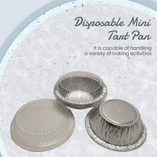 KitchenDance Mini Pie Tins with Snap-On Lids - Aluminum Pie Pans for Single Portions - Ideal for Fruit Tarts, Pies, Cheesecakes, Cobblers, Flan - Oven and Freezer Safe - 1152P (100, Silver) - Image 3