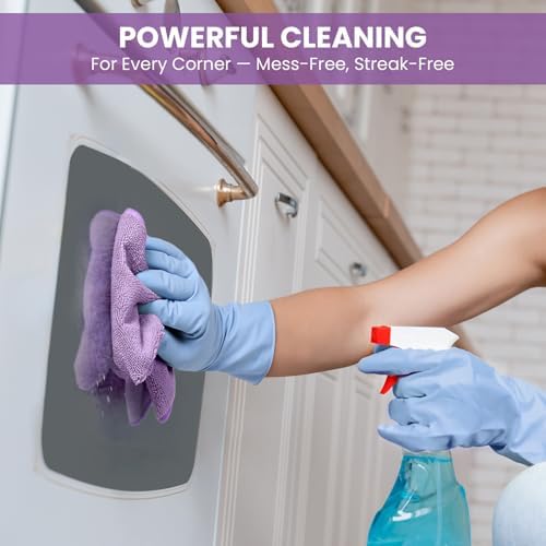 SIFANGKE Microfiber Cleaning Cloth, 12 Pack Purple Cleaning Rags for Housekeeping, Reusable Microfiber Towels for Car, Kitchen, Bathroom and Household Cleaning Supplies, 11.8"X11.8" - Image 6