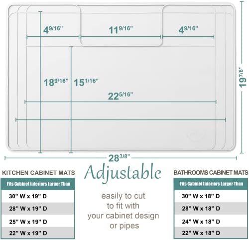Original Under Sink Mat - Adjustable Silicone, Waterproof Vanity Mat - 28" x 19" or Smaller - Image 2