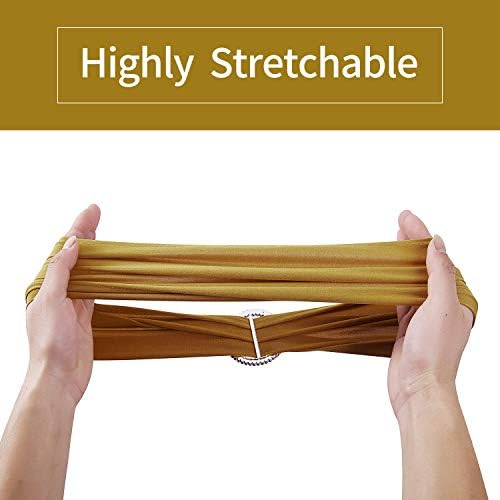 Peomeise 100pcs Gold Spandex Chair Sashes with Buckle Slider for Wedding, Party Decoration - Image 6
