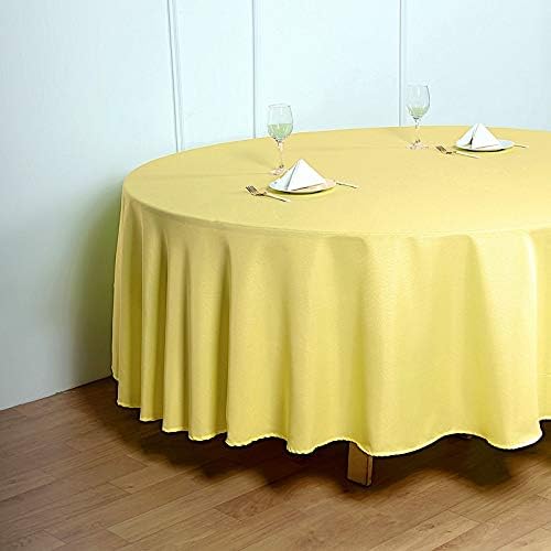Balsa Circle 10 pcs 108 inch Yellow Round Washable Polyester Easy-Care Tablecloth for Indoor and Outdoor Bridal Shower Wedding Table Buffet Table Parties Events Kitchen Dining - Image 4