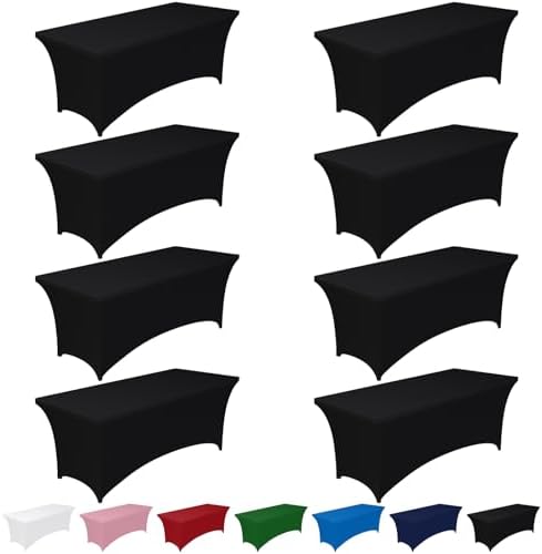 Pureegg Spandex Tablecloth 6ft 8 Pack Black by Pureegg