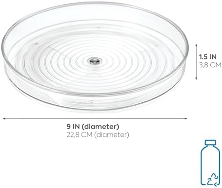 iDesign 14" & 9" Recycled Plastic Lazy Susan Turntable Organizers for Refrigerator, Pantry, Bathroom, General Storage - Image 6