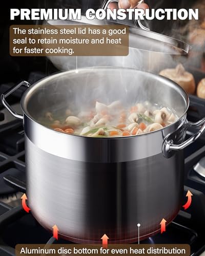Cooks Standard Professional 20 Quart Stainless Steel Stock Pot with Lid - Image 5