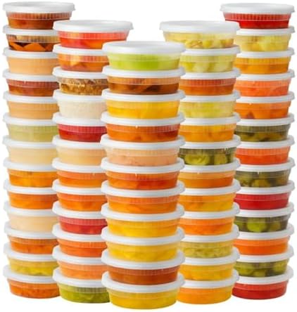 [8oz-50 Sets Plastic Deli Containers with Lids - BPA Free Clear Soup Containers with Airtight Lids, Leak Resistant Food Storage for Meal Prep, Stackable/Microwave/Dishwasher/Freezer Safe by ProTakeOut