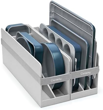 Caraway 11-Piece Non-Stick Ceramic Bakeware Set | Baking Sheets, Assorted Baking Pans, Cooling Rack, and Storage, Aluminized Steel Body, Non-Toxic, PTFE and PFOA Free, Navy by Unknown