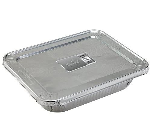 Tiger Chef TC-20505 Durable Aluminum Oblong Foil Deep Pan Containers with Foil Lids, Aluminum Foil Pans with Lids, 21" x 13" x 2.5" Size (Pack of 5) by TigerChef