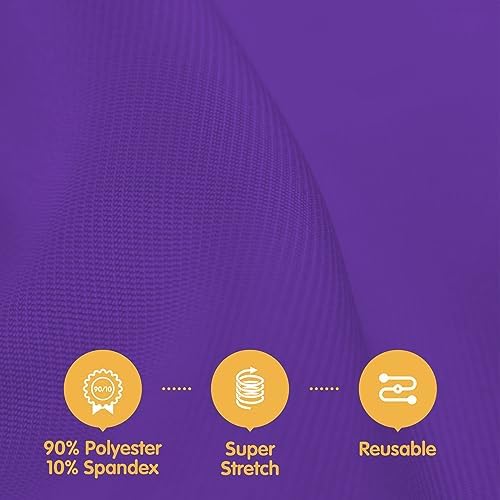 BRILLMAX 4 Pack Purple Spandex Table Covers for 6ft Rectangle Tables - Image 2