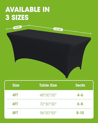 Pureegg Spandex Tablecloth 4ft 2 Pack Black - Image 5