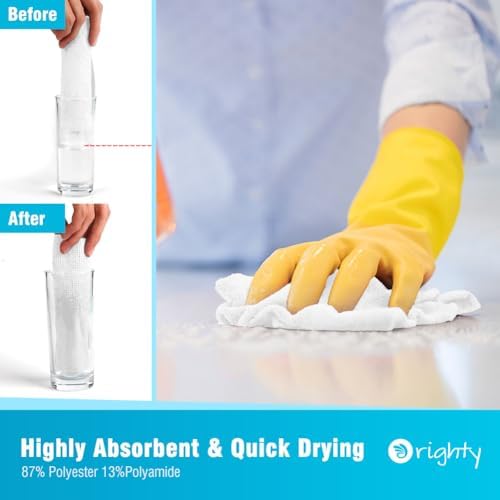 Orighty Microfiber Cleaning Cloth Bulk, 200 Pack, 11.5x11.5 inch, White - Image 3