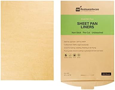 Restaurantware-Pastry Tek 16 x 24 Inch Parchment Paper Sheets, 200 Greaseproof Baking Sheets For Oven - Pre-Cut, Double-Sided Silicone Coating, Unbleached Paper Nonstick Baking Sheet, Full-Size - Image 2