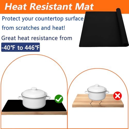 2Pack Large Silicone Mats for Kitchen Counter, 48''x24''(120cmx60cm) Heat Resistant Mat for Kitchen Island, Waterproof Multipurpose Countertop Protector, Light Gray - Image 5