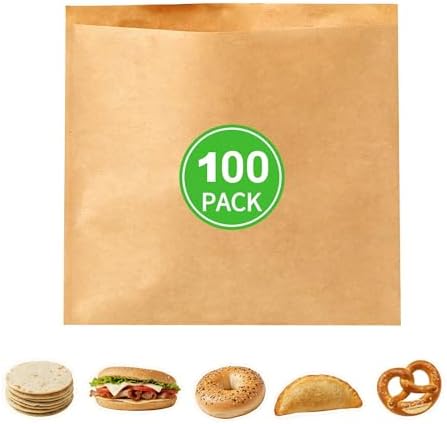 Sandwich Wrapping Poly-Lined Kraft Paper Takeout Bags Toaster Bags - Grease Safe Food Grade Deli Bags for Bakery,Tortillas,Snacks & Pastries - 6"x8", 7.8"x8.3", 5.9"x6.3" by Unknown