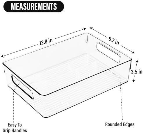 ShelfShaper Large Clear Plastic Storage Bins, Pantry Organizers and Storage Containers Fridge Organizer Bins for Organizing Home Kitchen Under Sink Bathroom Refrigerator Freezer Laundry Room - Image 3
