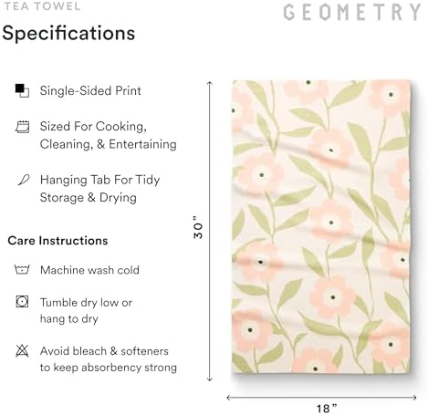 GEOMETRY Tea Towels – Spring & Summer Collection – Quick-Dry, Ultra-Absorbent, Reusable Microfiber Kitchen Towels for Drying & Cleaning - Meadowlight - 3 Pack - Image 6