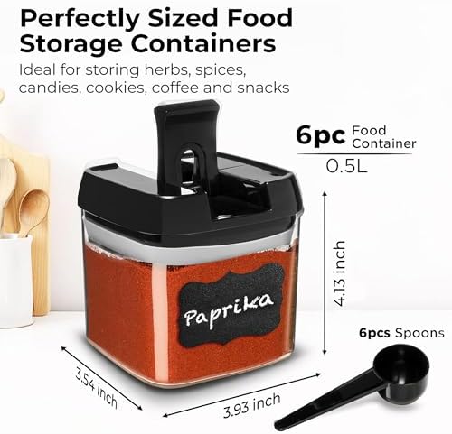 Shazo 6 PC (1.2L) Airtight Food Storage Containers Set & 6 PC (0.5L) Food Storage Containers With Airtight Lids - BPA Free Clear Plastic Storage containers for Kitchen & Pantry Organization - Image 5