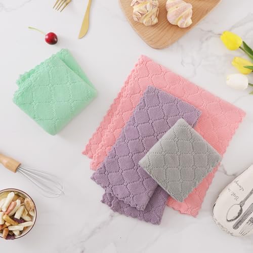 Homaxy Super Soft Absorbent 16 Pack Coral Velvet Dish Cloths, 13" x 19" - Image 6