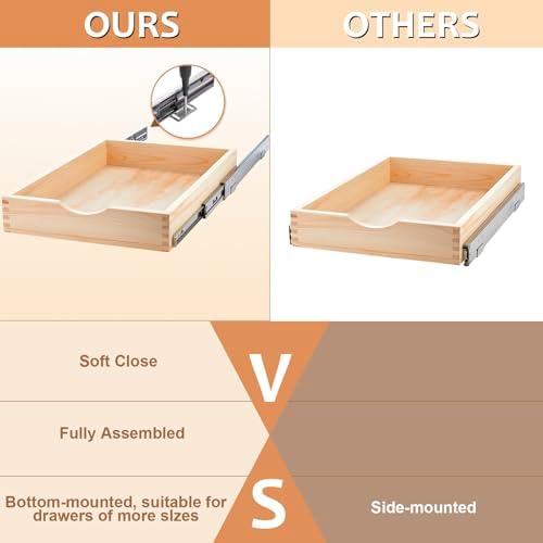 Sintuff 1 Pack Wooden Pull out Tray Cabinet Organizer, 15'' X 21'' - Image 4
