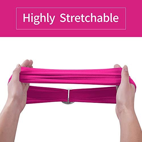 Peomeise 100pcs Fuchsia Spandex Chair Sashes with Buckle Slider for Wedding, Party Decoration - Image 5