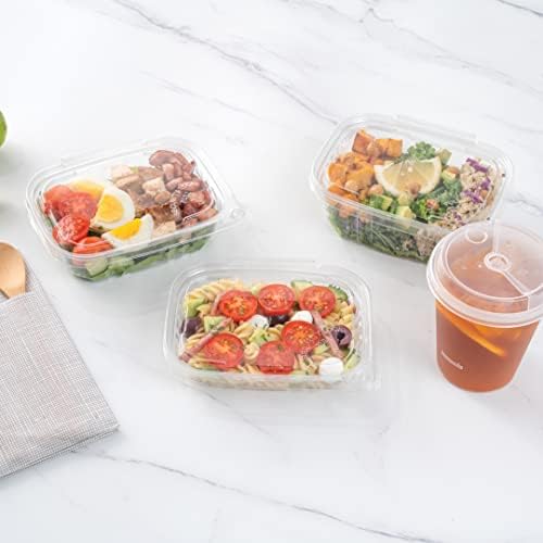 Restaurantware Tamper Tek 12 Ounce Take Out Containers 100 Tamper-Evident Deli Containers - Hinged Lid Freezable Clear Plastic Meal Prep Containers Disposable For Carry Out Or Lunches - Image 3