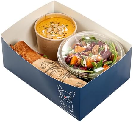 Restaurantware Bio Tek 8.4 x 6.1 x 3.5 Inch Burger Trays 100 Disposable Paper Food Trays - Sustainable Sturdy Frenchie Paper Movie Snack Trays For Meals Snacks And Baked Goods - Image 6