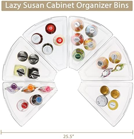 URALFA lazy susan organizer for cabinet, 1/8 Wedge, 6 Pack - Image 3