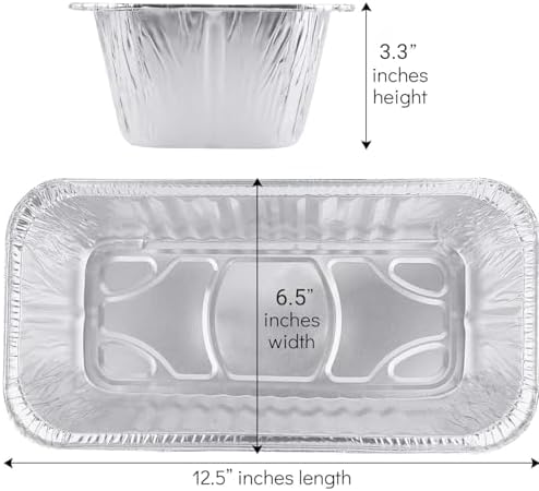 5 lb Disposable Aluminum Loaf Pans | Heavy Duty Foil Baking Containers With Aluminum Lids | Rectangular Bread Cake Mini Bakeware Recyclable Oven Safe for Cooking Catering | 60 Count - Image 3
