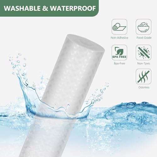 Shelf Liners, Non-Adhesive Drawer Liner, Waterproof & Oil-Proof Kitchen Cabinet Cupboard Liner Plastic EVA Material BPA Free Fridge Liner Mats Paper Protector for Shelves (Clear/16in x 240in) - Image 2