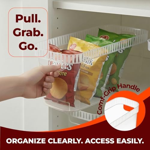 Tribello Modern Narrow Organizer Storage Bin, Slim Clear Plastic Household Storage Container for Kitchen Pantry storage, Under Sink Bin, Bathroom/Laundry Room - 6 Pack (Narrow - 15” X 6” X 6”) - Image 3