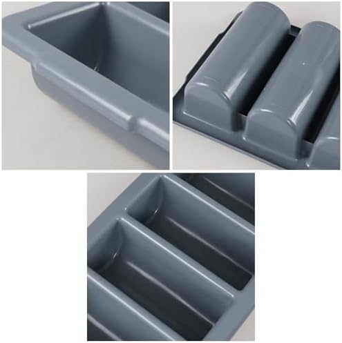 4 Pack Plastic Commercial Cutlery Bin, 4 Compartment Silverware Bin | Heavy Duty, Silverware Organizer for Restaurant, Cafeteria, Canteen - Image 3