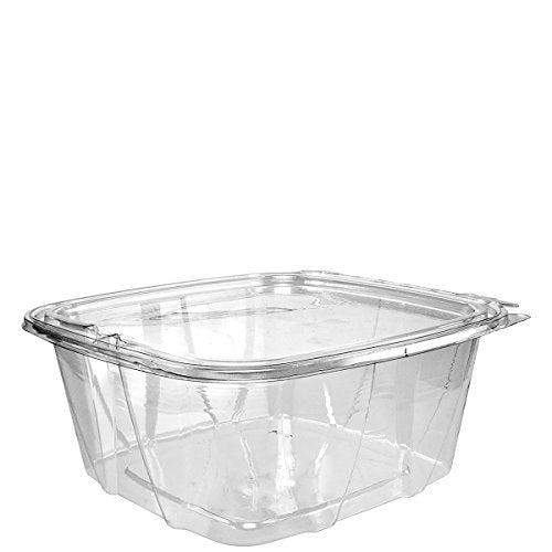 Dart CH64DEF 64 oz Tamper-Resistant Clear Hinged Container with Flat Lid (Case of 200) - Image 2