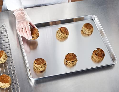 CURTA 12 Pack Aluminum Sheet Pan, NSF Listed Half Size 18 x 13 inch Commercial Bakery Cake Bun Pan, Baking Tray - Image 2
