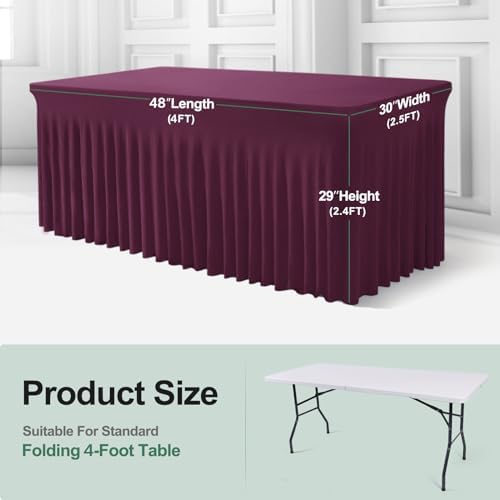 BDDC One-Piece Spandex Table Cloth Skirt for 4FT Rectangle Tables - Image 3