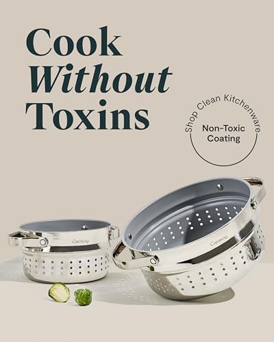 Caraway Steamer, Stainless Steel Steamer with Handles - Image 2