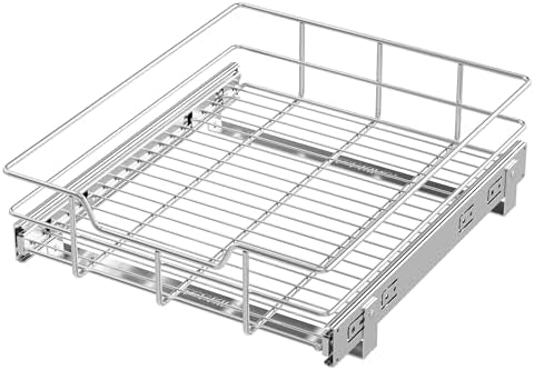 Pull Out Cabinet Organizer 15" W X 17" D, Chromed, Full Slide Out Drawers by STORKING
