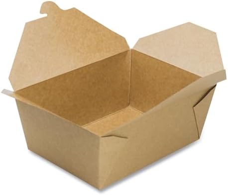 Reclosable Kraft Take-Out Box, 110 oz, Brown, Paper, 160/Carton - Image 4