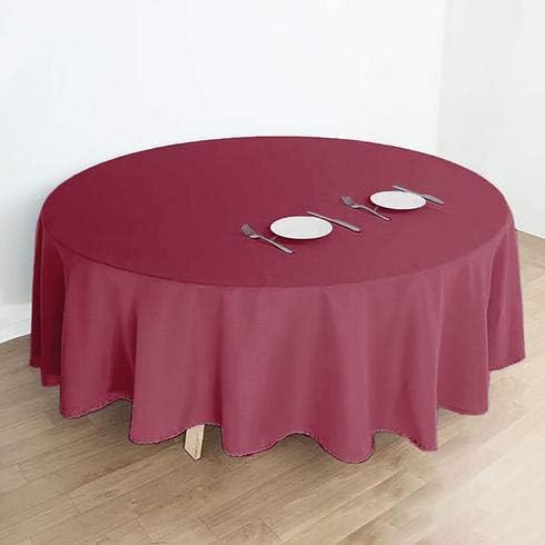 Balsa Circle 6 pcs 108 inch Burgundy Round Polyester Tablecloths Fabric Table Cover Linens for Wedding Party Banquet Reception Events Kitchen Dining - Image 4