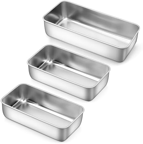 LIANYU Loaf Pans Set of 3, 1 Large (12x5 Inch) & 2 Medium (9x5 Inch) by LIANYU