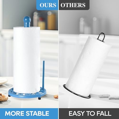 JOGREFUL Cast Iron Paper Towel Holder, Kitchen Countertop Stand Light Blue - Image 5