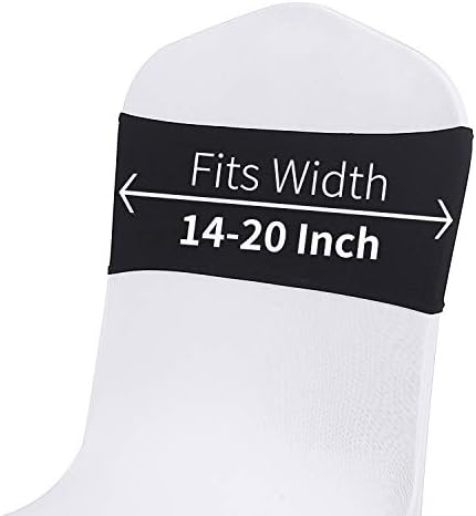 Peomeise 25pcs Black Spandex Chair Sashes with Buckle Slider for Wedding, Party Decoration - Image 5